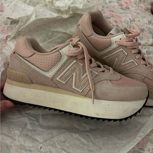 New Balance 574+ platform sneakers Dusty rose color sz 9